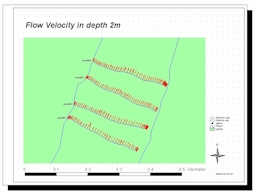 Flow velocities on an ArcView map